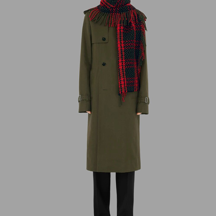 (Women) Burberry  Check Wool Knit Scarf in Lake Blue. 80946871 圖 3