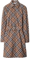 (Women) Burberry Check Wool Midi Long Sleeve Dress Brown 80950801 (Women) Burberry Check Wool Midi Long Sleeve Dress Brown 80950801