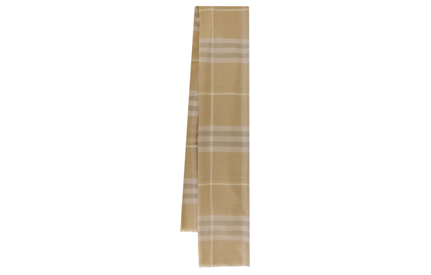 (Women) Burberry  Check Wool Scarf Brown 8080098A3743