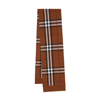 (Women) Burberry Checked Knit Warm Fleece Scarf. 80644431