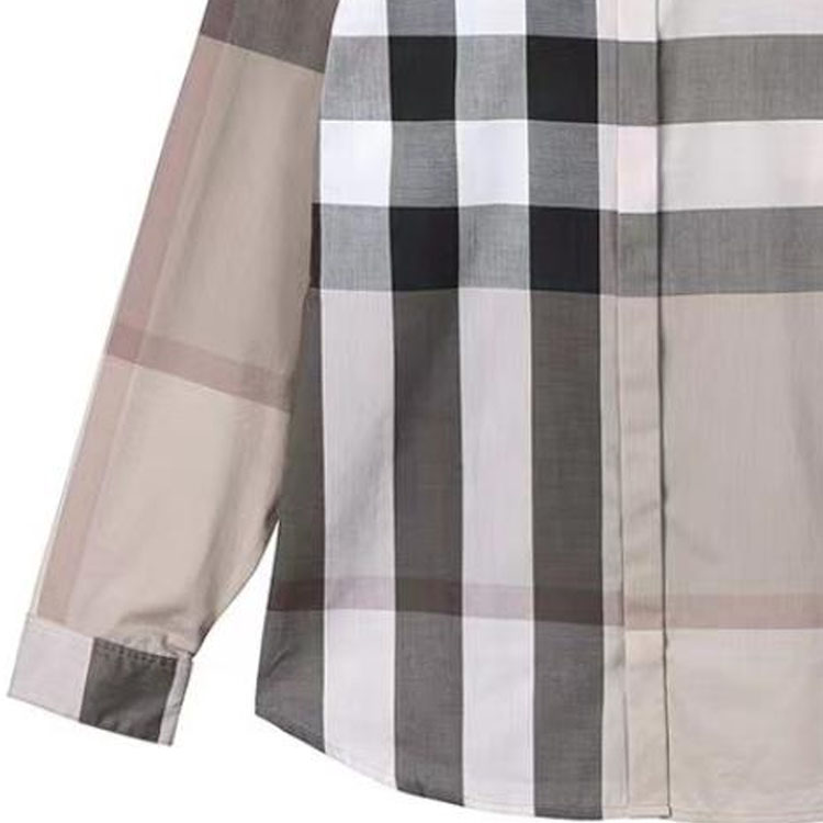(Women) Burberry  Checked Long-Sleeve Casual Shirt in Light Khaki. 39764801 圖 6