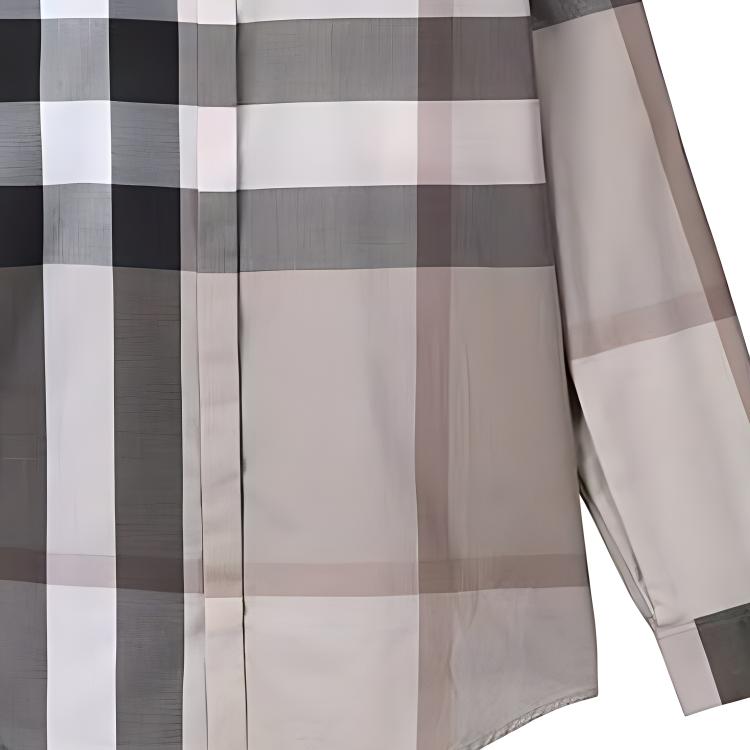 (Women) Burberry  Checked Long-Sleeve Casual Shirt in Light Khaki. 39764801 圖 7