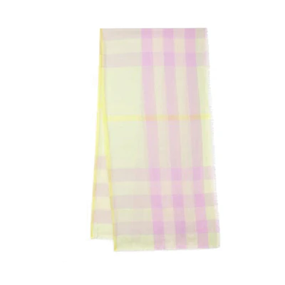 (Women) Burberry Checked Tassel Knit Scarf - Multicolor. 80502001