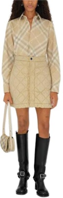 (Women) Burberry Checkered Button-Up Long Sleeve Shirt Brown 80835941 Shop (Women) Burberry Checkered Button-Up Long Sleeve Shirt Brown 80835941