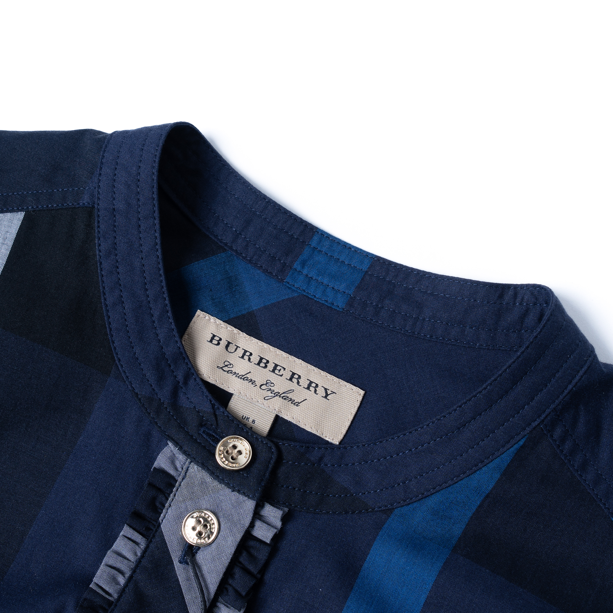 (Women) Burberry  Checkered Long Sleeve Casual Shirt - Blue 40178131 圖 4