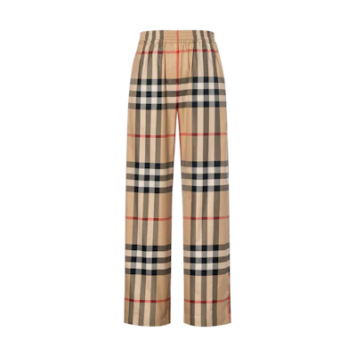 (Women) Burberry Checkered Mid-Rise Straight-Leg Casual Pants. 80711011