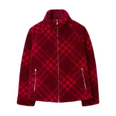 (Women) Burberry Checkered Turtleneck Loose-Fit Jacket 80774071