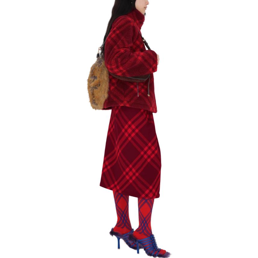 (Women) Burberry  Checkered Turtleneck Loose-Fit Jacket 80774071 圖 6