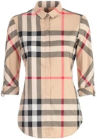 (Women) Burberry Color-Block Check Pattern Long Sleeve Shirt. 39180911 (Women) Burberry Color-Block Check Pattern Long Sleeve Shirt. 39180911