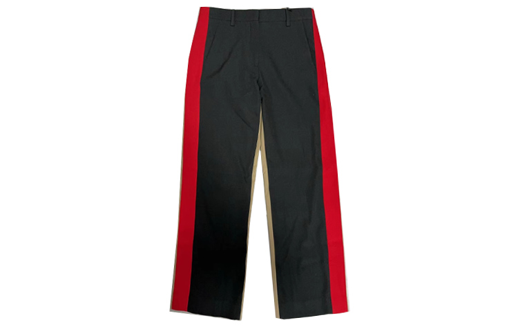 (Women) Burberry  Color-Block Striped Straight-Leg Pants Black 80506181