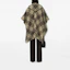 Shop (W) Burberry 拼接格紋寬鬆連帽斗篷披肩 - 卡其色 80968401
