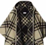 Sizing (W) Burberry 拼接格紋寬鬆連帽斗篷披肩 - 卡其色 80968401