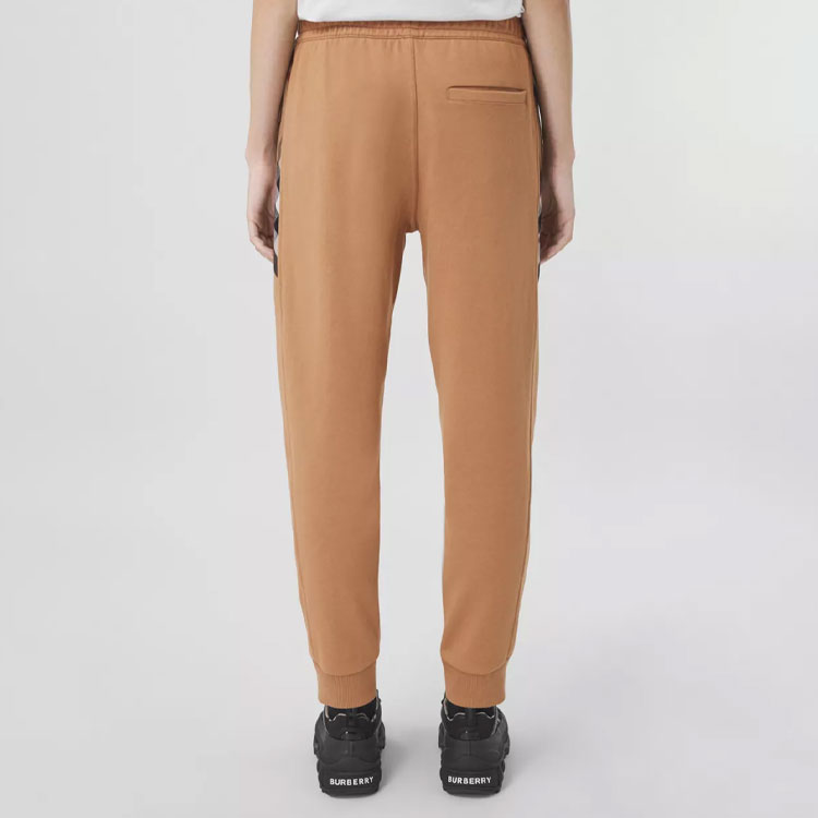 Shop (W) Burberry Colorblock Check Knit Jogger Sweatpants Beige Seluar Santai 80460571