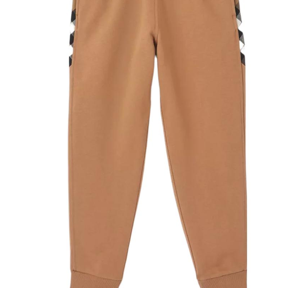 Details for (W) Burberry Colorblock Check Knit Jogger Sweatpants Beige Seluar Santai 80460571