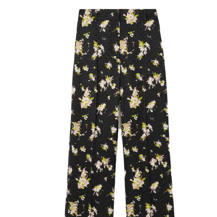 Sizing (W) Burberry Celana Motif Bunga Colorblock Pinggang Elastis Multicolor. 80709201