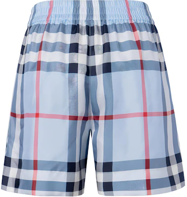 (W) Burberry 拼接格紋高腰休閒短褲 淺藍色 80527461 Lookbook (W) Burberry 拼接格紋高腰休閒短褲 淺藍色 80527461