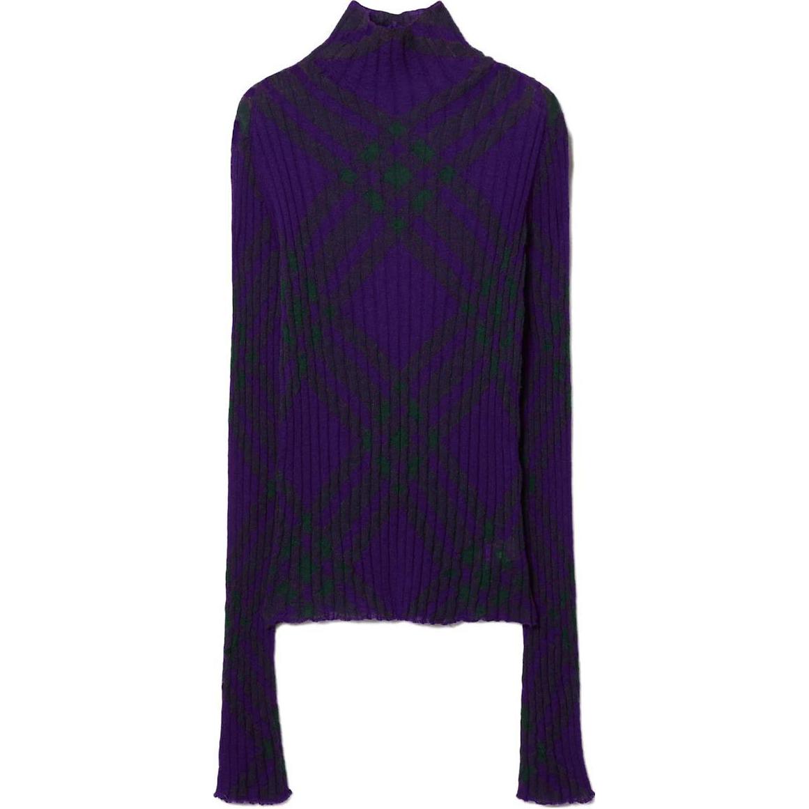 (Women) Burberry  Colorblock Turtleneck Casual Knit Sweater Long Sleeve. 80765071