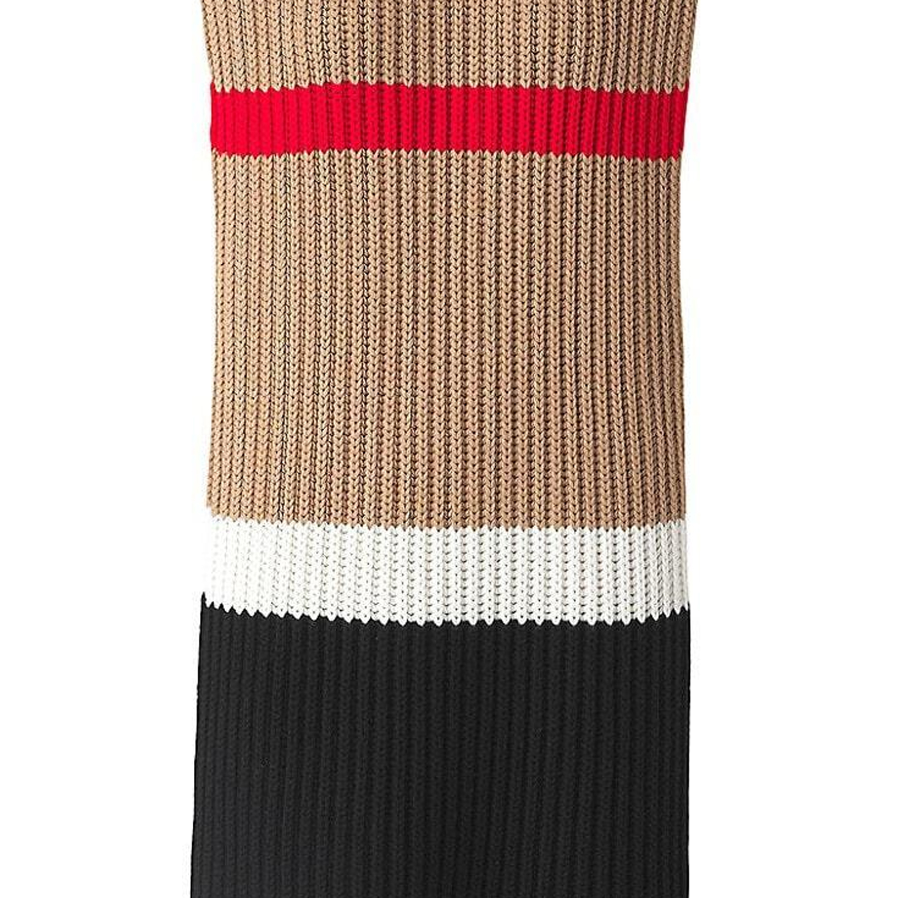 Sizing (W) Burberry 對比高領無袖針織斗篷 - 卡其色 80495211