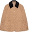 Order (Women) Burberry Cotton Quilted Jacket with Checked Corduroy Collar - Camel. 80651081