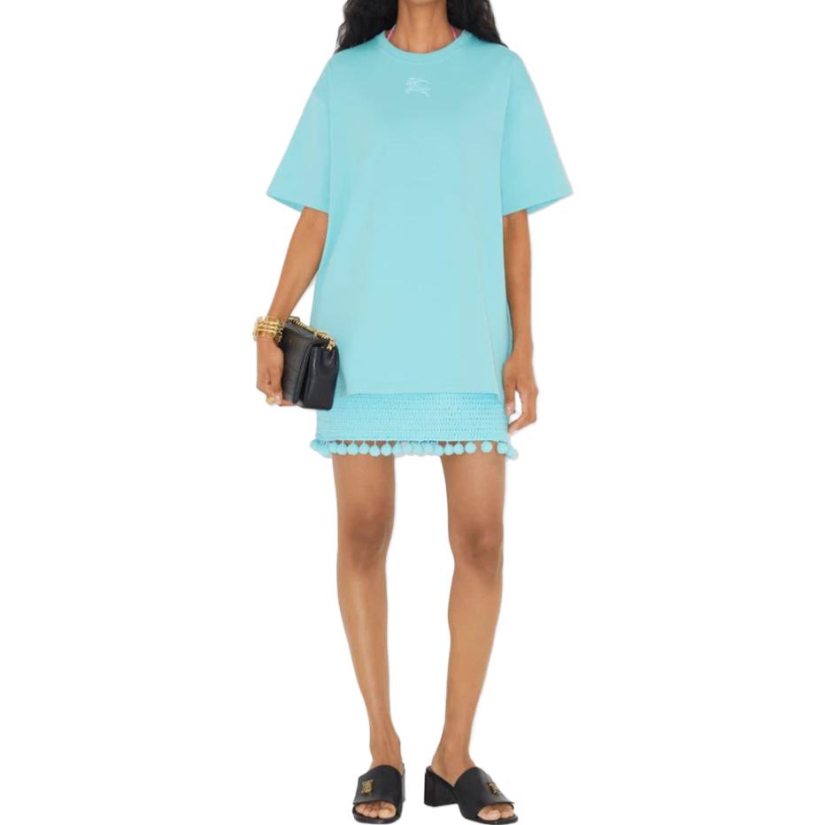 (Women) Burberry  Crewneck Plain Short Sleeve T-Shirt Blue 80716381 圖 3