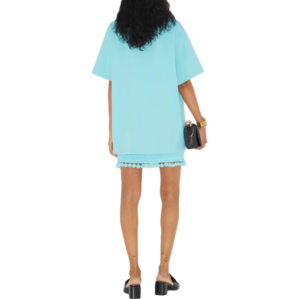 (Women) Burberry  Crewneck Plain Short Sleeve T-Shirt Blue 80716381 圖 4