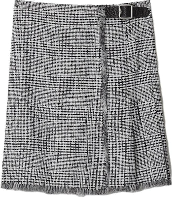 (W) Falda Midi con Pliegues y Estampado Pied de Poule Curvado Burberry Negro/Blanco. 80830091 Order (W) Falda Midi con Pliegues y Estampado Pied de Poule Curvado Burberry Negro/Blanco. 80830091