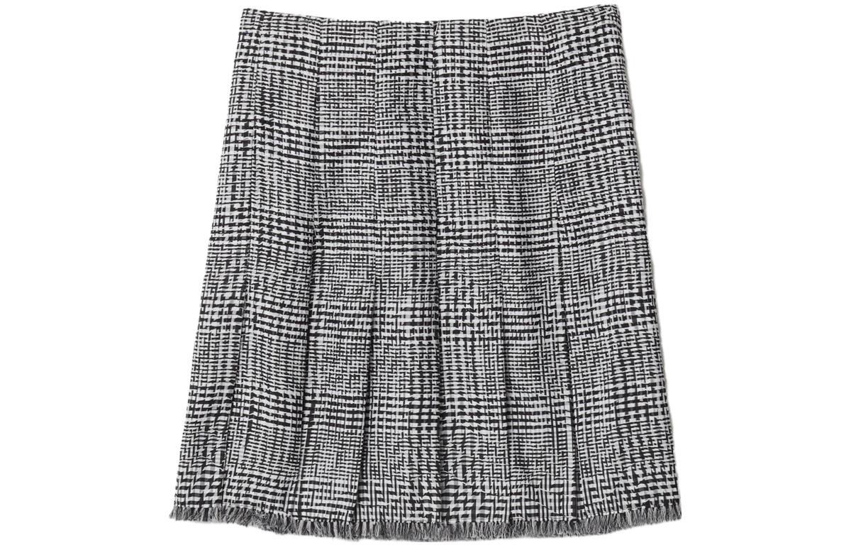 Lookbook (W) Burberry 彎曲千鳥格中腰百褶裙 黑/白. 80830091