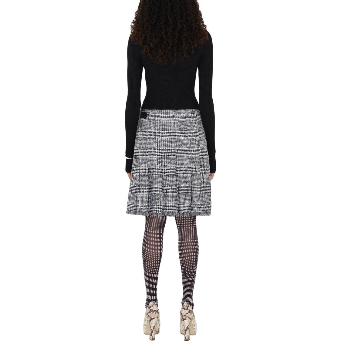 Purchase (W) Burberry 彎曲千鳥格中腰百褶裙 黑/白. 80830091