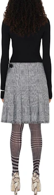 (W) Falda Midi con Pliegues y Estampado Pied de Poule Curvado Burberry Negro/Blanco. 80830091 Purchase (W) Falda Midi con Pliegues y Estampado Pied de Poule Curvado Burberry Negro/Blanco. 80830091