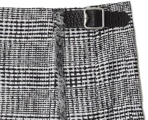 (W) Falda Midi con Pliegues y Estampado Pied de Poule Curvado Burberry Negro/Blanco. 80830091 Sizing (W) Falda Midi con Pliegues y Estampado Pied de Poule Curvado Burberry Negro/Blanco. 80830091