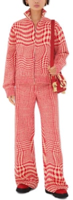 (W) 버버리 커브드 하운즈투스 스탠드 칼라 집업 자켓 - 레드 80827301 Shop (W) 버버리 커브드 하운즈투스 스탠드 칼라 집업 자켓 - 레드 80827301