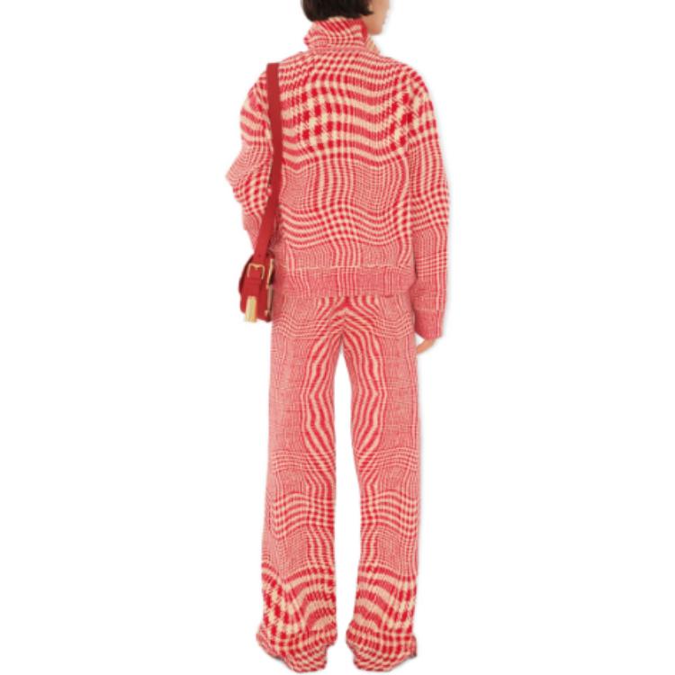 Purchase (W) 버버리 커브드 하운즈투스 스탠드 칼라 집업 자켓 - 레드 80827301