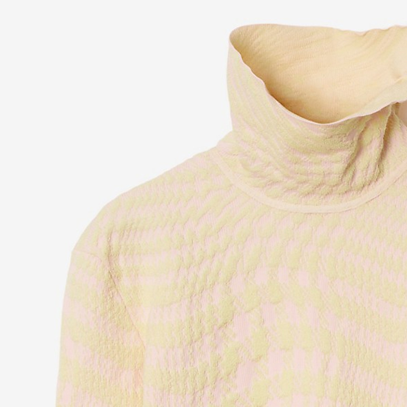 Sizing (W) バーバリー カーブストライプ タートルネック セーター ダスティピンク 80808871