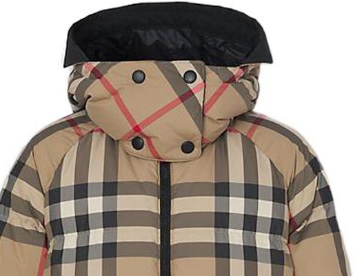 (Women) Burberry Detachable Hood Check Puffer Jacket Brown. 80590941 Purchase (Women) Burberry Detachable Hood Check Puffer Jacket Brown. 80590941