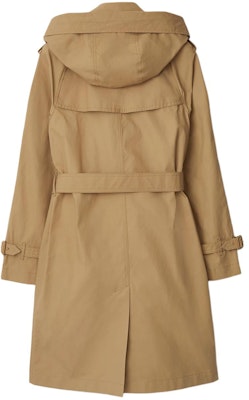 (W) Burberry Jaket Trench Double-Breasted dengan Hoodie Lepas Pasang Beige. 80842521 Lookbook (W) Burberry Jaket Trench Double-Breasted dengan Hoodie Lepas Pasang Beige. 80842521