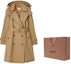 Shop (W) Burberry Jaket Trench Double-Breasted dengan Hoodie Lepas Pasang Beige. 80842521