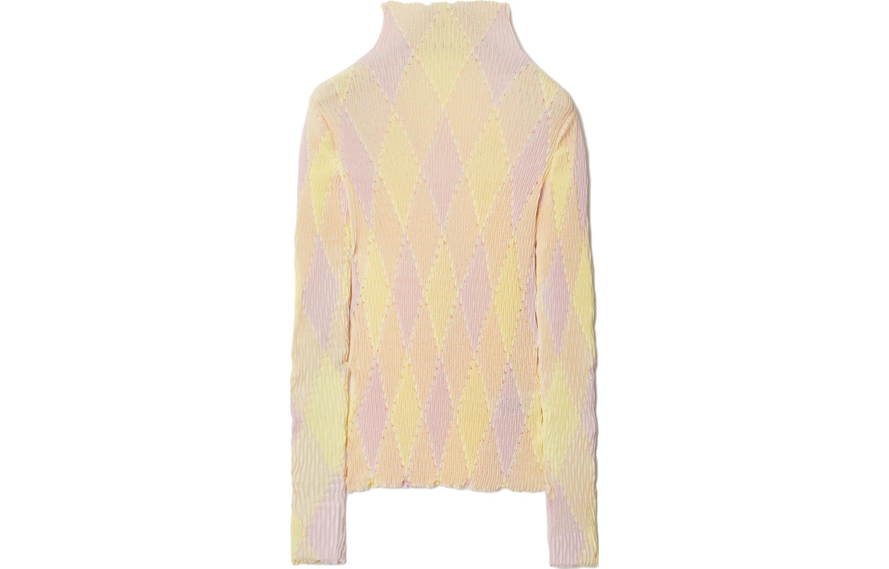 Sizing (W) 버버리 다이아몬드 패턴 터틀넥 슬림핏 긴팔 니트 스웨터 80810461