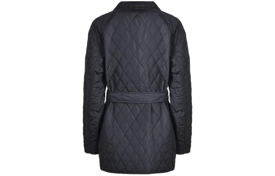 Lookbook (W) Chaqueta de algodón Burberry acolchada con cuello, cinturón y botones. 80734181