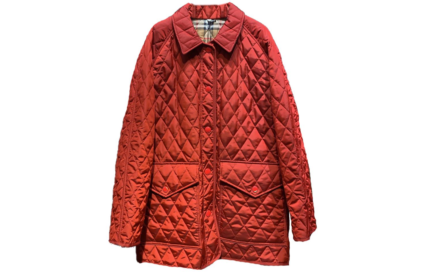 Shop (W) Chaqueta de algodón Burberry acolchada con cuello, cinturón y botones. 80734181