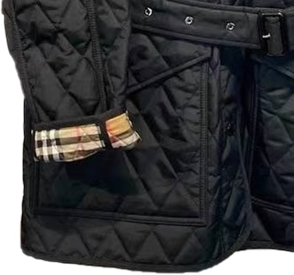 (W) Chaqueta de algodón Burberry acolchada con cuello, cinturón y botones. 80734181 Sizing (W) Chaqueta de algodón Burberry acolchada con cuello, cinturón y botones. 80734181