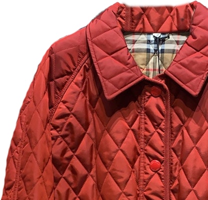 (W) Chaqueta de algodón Burberry acolchada con cuello, cinturón y botones. 80734181 1