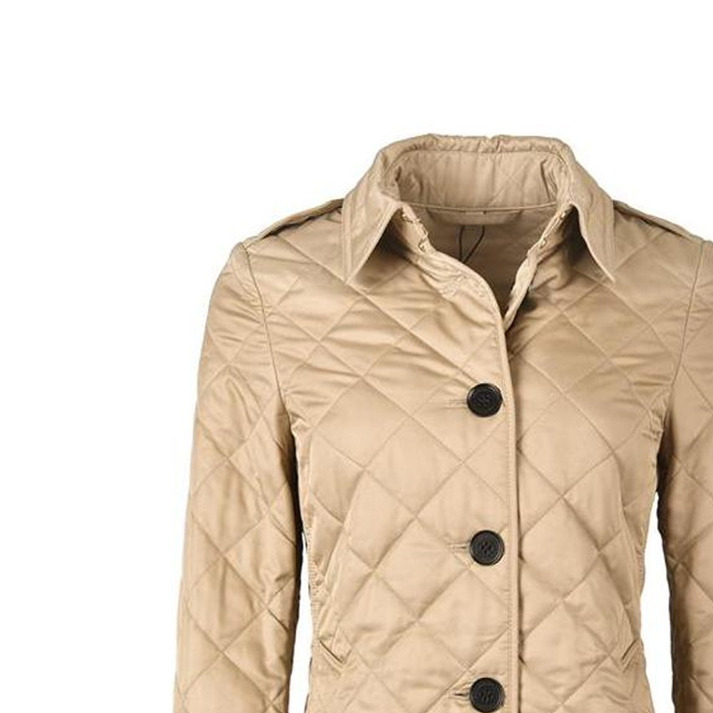 Shop (Women) Burberry  Diamond Quilted Jacket Beige 80658721