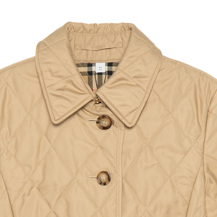(Women) Burberry  Diamond Quilted Jacket with Buckle Collar in New Khaki. 80498681 圖 7