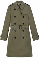 (Women) Burberry Double-Breasted Long Sleeve Coat Khaki Color 80089781 (Women) Burberry Double-Breasted Long Sleeve Coat Khaki Color 80089781