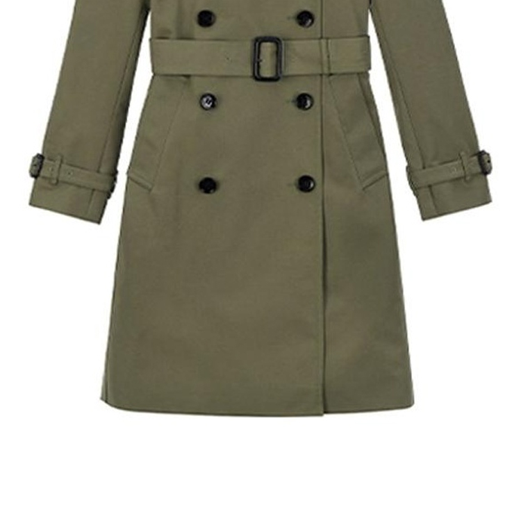 (Women) Burberry  Double-Breasted Long Sleeve Coat Khaki Color 80089781 圖 6