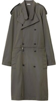 (Women) Burberry Double-Breasted Long Trench Coat in Dark Gray. 80876931 (Women) Burberry Double-Breasted Long Trench Coat in Dark Gray. 80876931