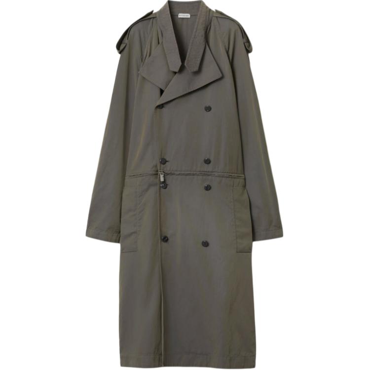 Order (W) Gabardina Larga Burberry Gris Oscuro Doble Botonadura. 80876931