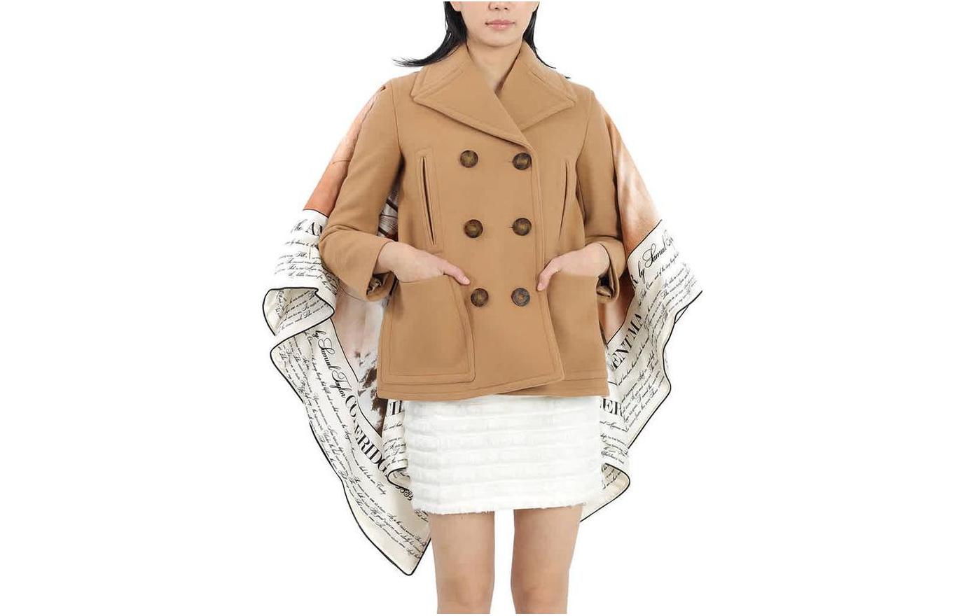 (Women) Burberry  Double-Breasted Trench Coat - Solid Color Brown 45616231