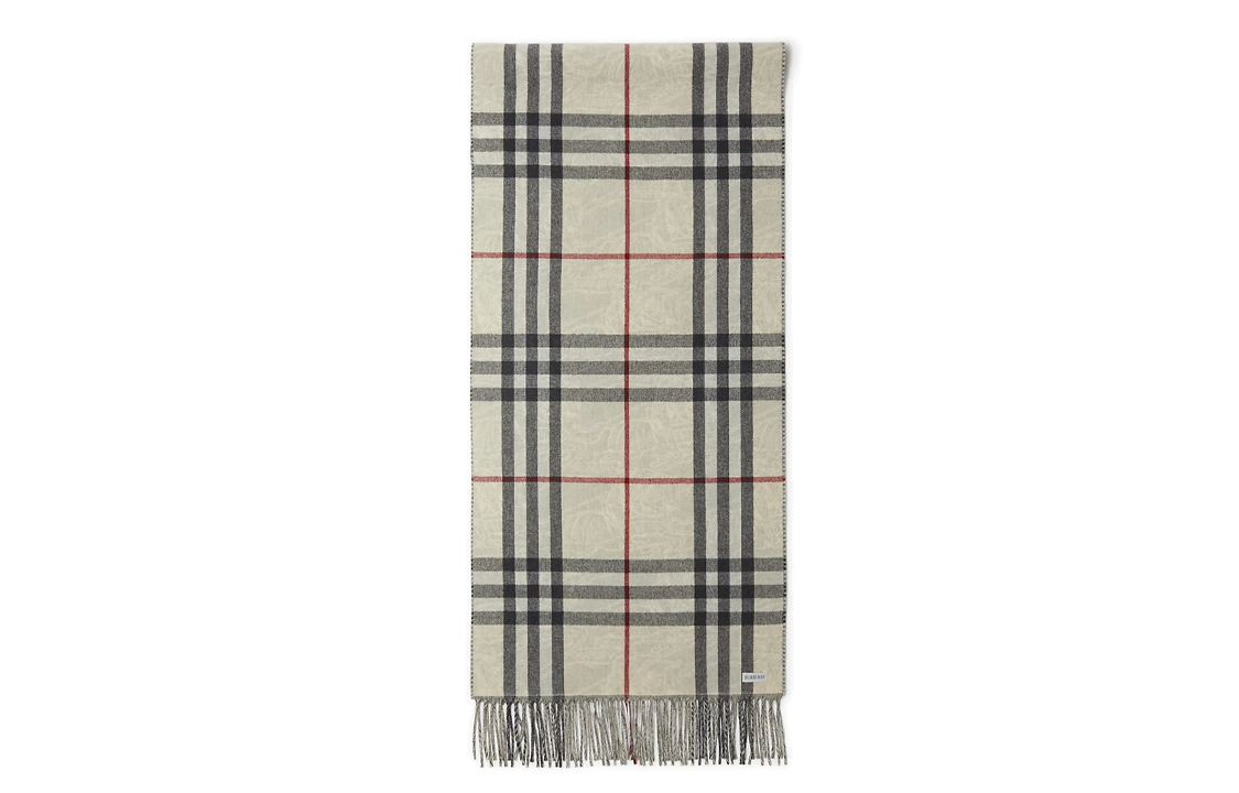 (Women) Burberry  Double-sided Cashmere Scarf with Equestrian Logo Gray/Black 80748521 圖 4
