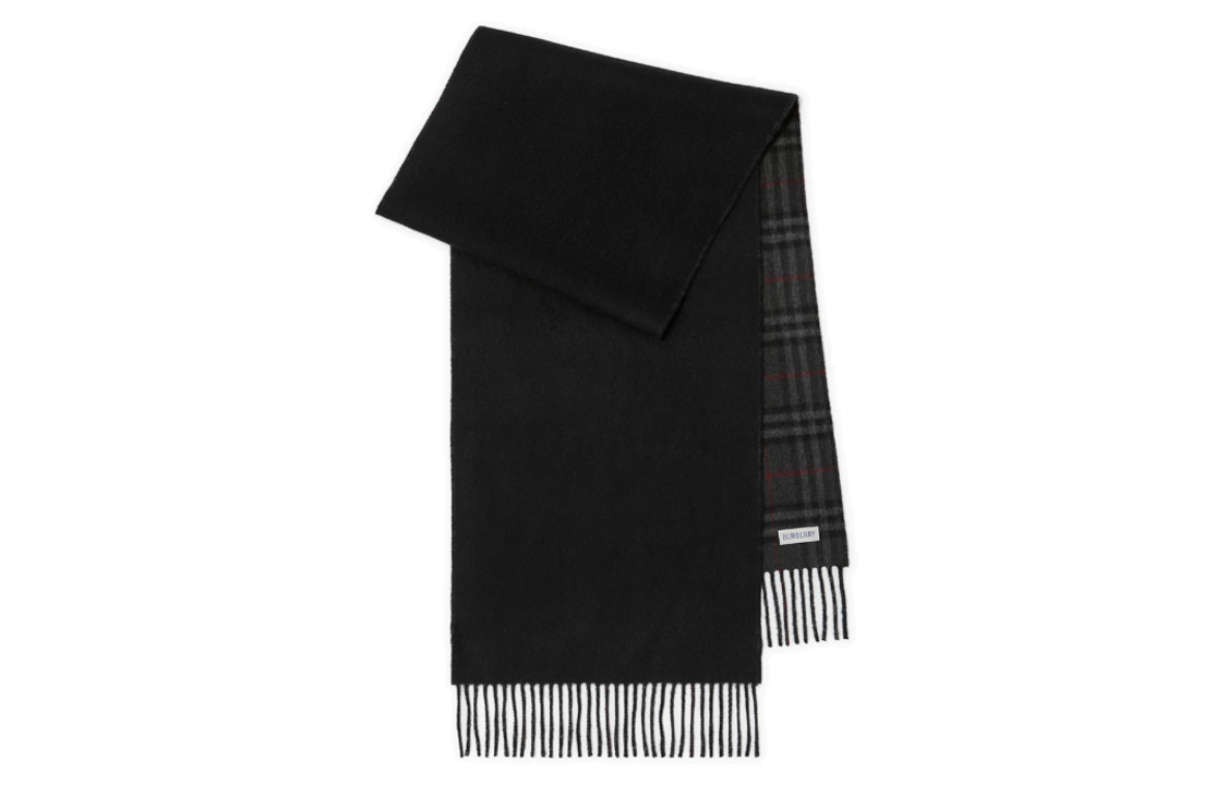 (Women) Burberry  Double-Sided Check Cashmere Scarf Black 80746751